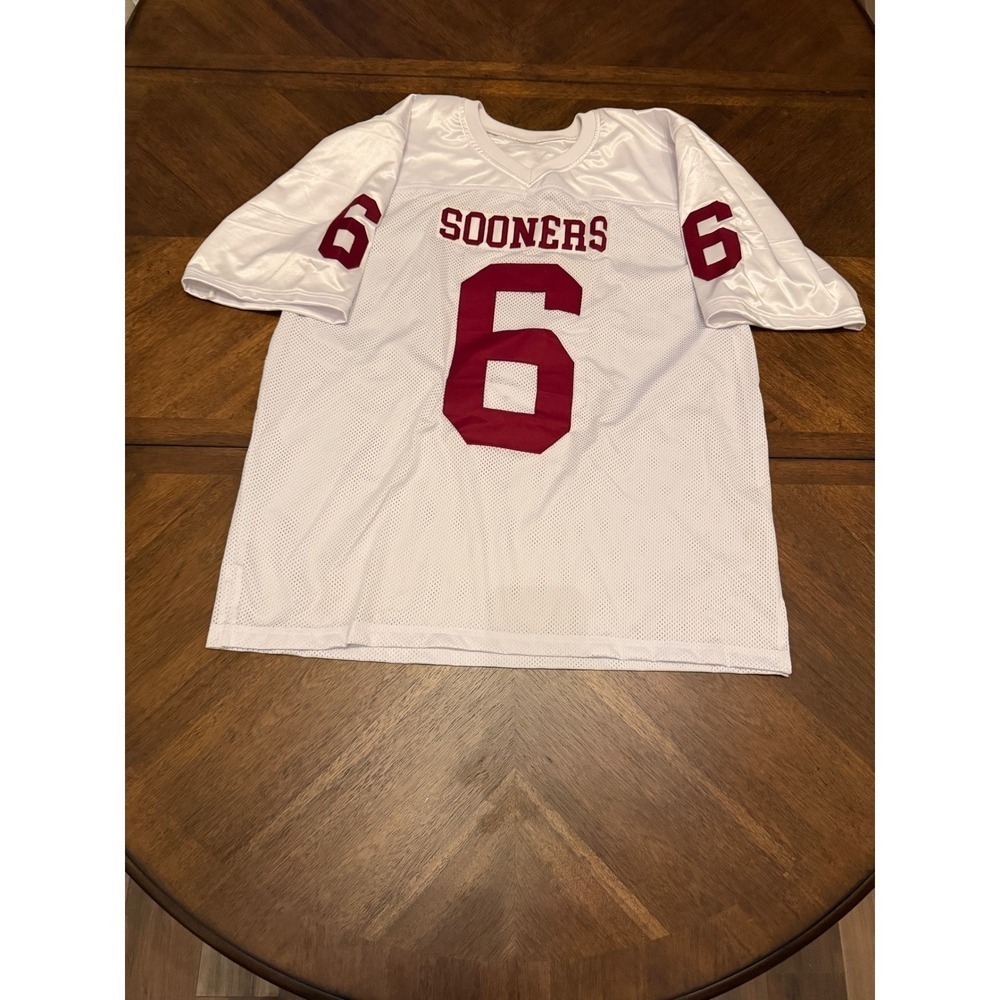 Oklahoma Sooners Terrell #6 Football Jersey White Crimson Mesh Mens XL
